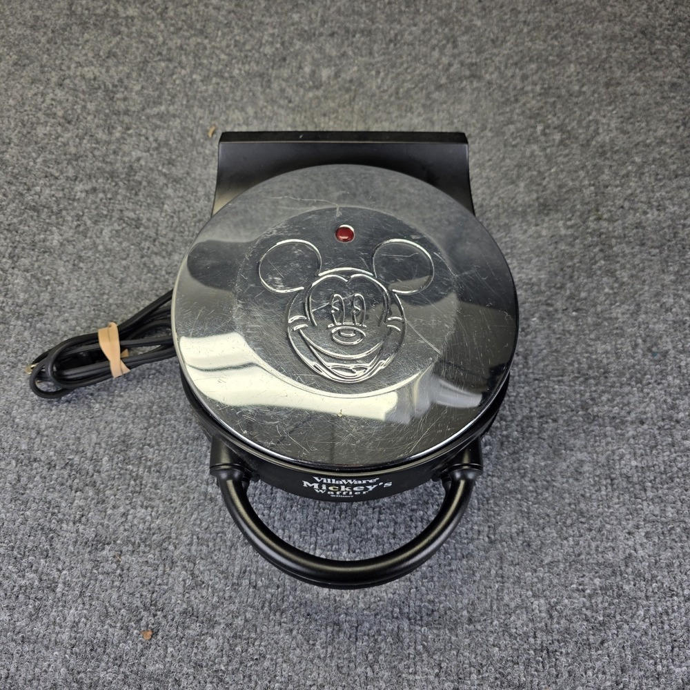 VillaWare Mickey's Waffler Mickey Mouse Single Waffle Maker Model 5555-01 Disney